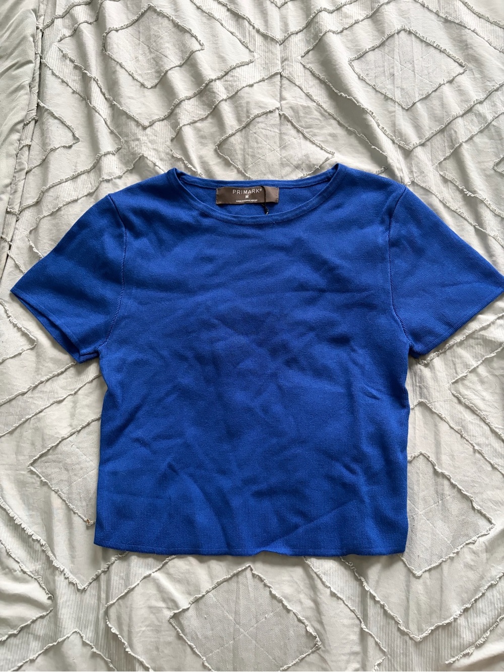 Women causal blue cropped top